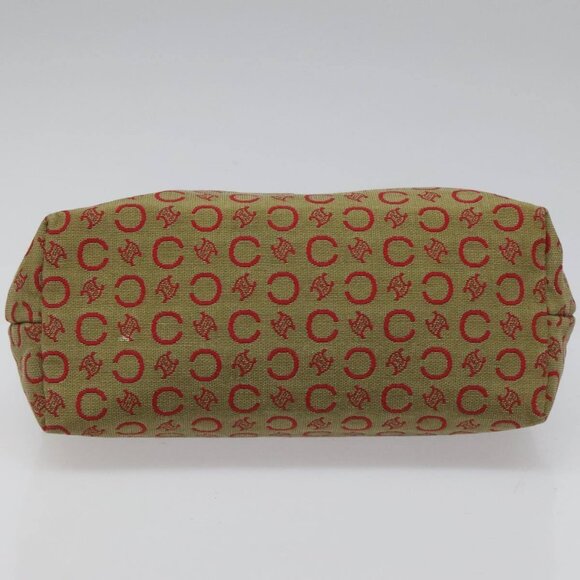 CELINE C Macadam Canvas Accessory Pouch Beige Red gold Auth hk2051 - Picture 7 of 13
